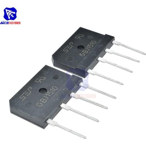5PCS/Lot Bridge Rectifier Diode SIP-4 GBJ1510 15A 1000V Single Phase Bridge Rectifier Original Integrated Circuit