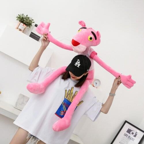 New Wholesale Pink Panther Plush Toy Korean-Style GIRLS Heart Pink Panther Dolls to Sleep with Pillow for Girlfriend Gifts 2021