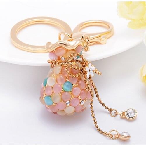 New jewelry pendant key ring popular cats eye blessing bag key chain multicolor optional girl schoolbag decoration holiday gift