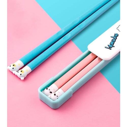 Panda Training Chopsticks Non-slip for Children Nice Gifts PP/Silicone Pink/Blue Portable Cartoon Chopsticks