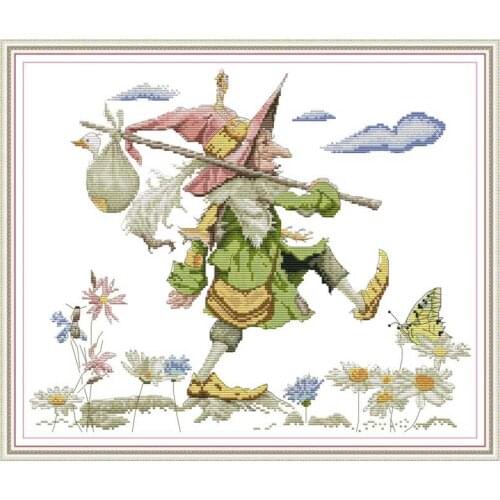 Hike cartoon painting counted printed on the canvas 11CT 14CT DIY kit Cross Stitch embroidery needlework Sets home decor