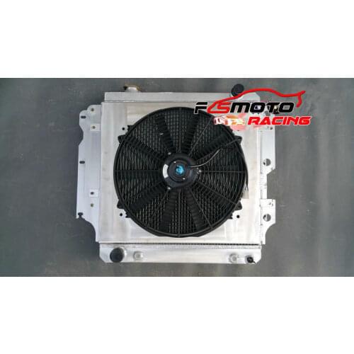 Full Aluminum Alloy Radiator + Shroud+Fan For Jeep Wrangler YJ/TJ 2.4L-4.2L 1987-2006 87 88 89 90 91 92 93 94 95 06 05 04 03