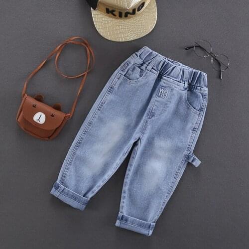 2-6Y Boys Casual Jeans Trousers Autumn Denim Pants Kids Children Loose Pants Bottoms Clothing Free shipping
