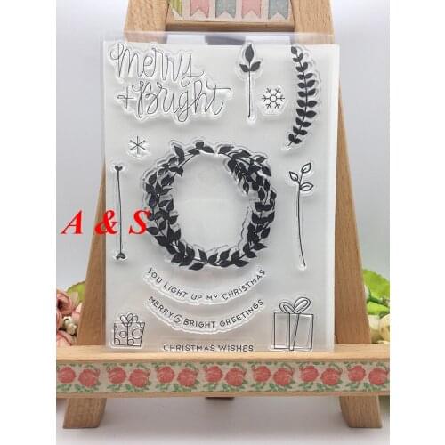 CLEAR STAMPS Christmas Tree LEAF Scrapbook Card album paper craft silicon rubber roller transparent stamps