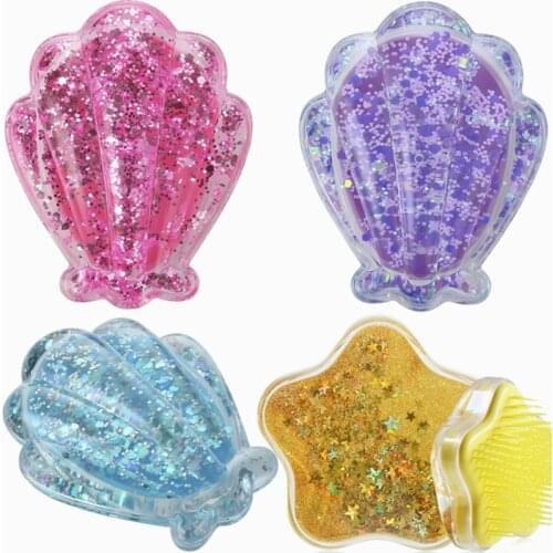 New Hot Kids Comb With Flowing Sequins Antistatic Fabric Material Portable Brush Dressing Bath Hair Accessories Girls Products