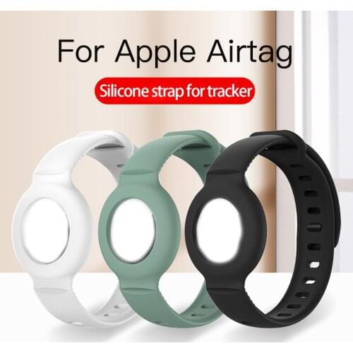 Silicone Bands For Apple AirTags Strap Anti-Lost Anti-Scratch Wristband Lightweight Soft Protective Skin Cover Case Accessories