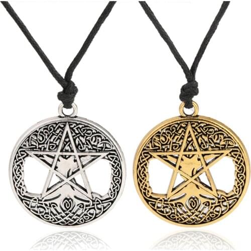 Skyrim Tree of Life Wicca Pentagram Yggdrasil Morningstar Pendant Necklace Seal of Solomon Charm Talisman Viking Jewelry