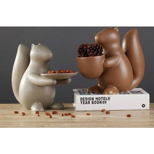 MODERN SIMPLE SQUIRREL DRIED FRUIT PLATE DECORATION CERAMIC CRAFTS HOME DECORATION ACCESSORIES