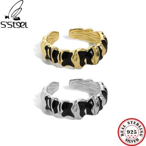 SSTEEL Sterling 925 Silver Designer Ring Gifts For Women Minimalist Geometric Gothic Engagement Open 2021 Trend Fine Jewellery