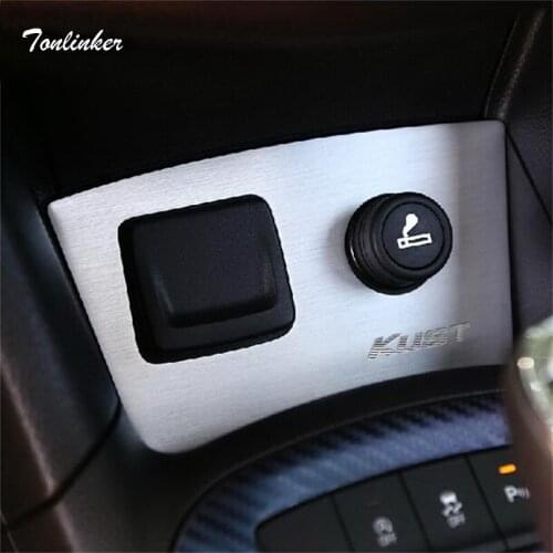 Tonlinker 1 PCS DIY Car Styling Aluminum Cigarette Lighter Decorative Panels Case Stickers for Chevrolet Cruze 2015 Accessories