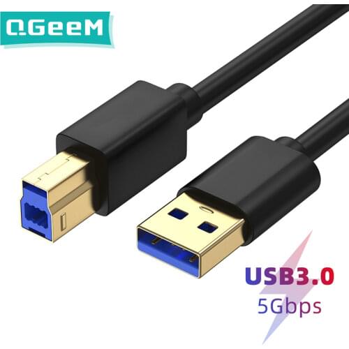 QGeeM supper Speed USB 3.0 Printer Cable usb 3.0 am to bm cable USB3.0 Cable Extension Printer Wire Cable For HP Printer