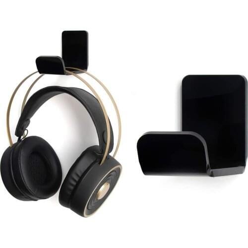 Universal Durable L Shape Headphone Wall Mount Simple Hook Headset Hanger Stand Headphone Holder Display Under Desk Easy Install