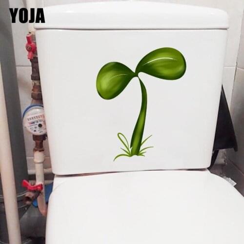 YOJA17.9*22.4CM Spring Number Wood Sprouting Toilet Seat Stickers Home Wall Decoration T1-0824