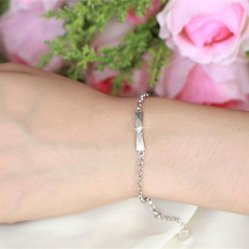 Everoyal Top Quality Silver 925 Women Accessories Trendy Crystal Couple Bracelets Jewelry For Girls Lovers Valentines Day Gift