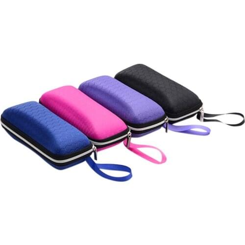 1Pc New Protector Box glasses box with lanyard zipper Portable sunglasses case Holder for women eyeglass cover for men
