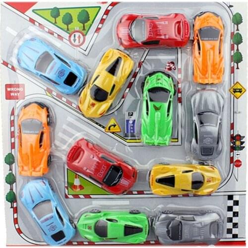 12Pcs/set Board-mounted Blister Card Cars, Various Styles of Elevator-mounted , Affordable Model Toys Cars Children Toys