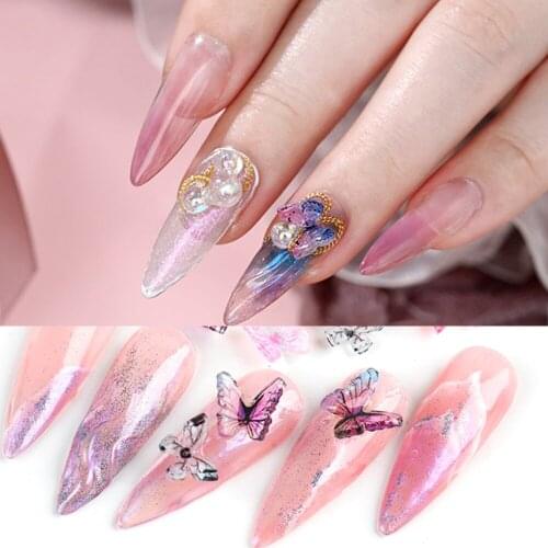 12 Grids Sparkly AB Rhinestone Nail Art Decoration DIY 3D Cute Bear Shell Butterfly Horse Eye Pearl Nail Polish Manicure Tools