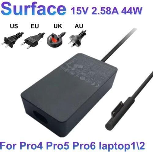 15V 2.58A 44W For Microsoft NEW Surface Pro5 Pro6 Laptop1\2 Power Adapter 1796 1769 1800 Charger 5V 1A
