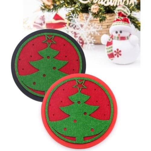 2 Pcs Table Mats Coaster Table Placemats Christmas Creative Coffee Mug Cup Coaster Heat-resistant Nonslip Pads Home Decor Cocina