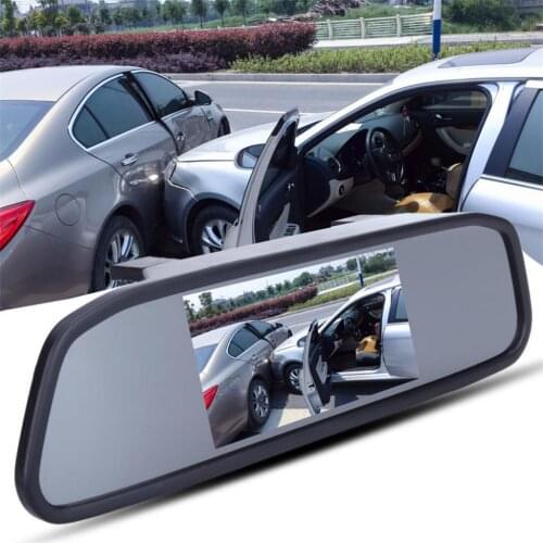 4.3' Rearview LCD Monitor 12V Car Rear View Mirror Monitor For Car Reversing Parking Camera Kit & DVD VCR