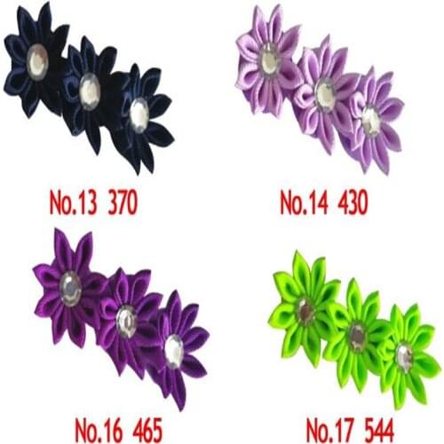50 BLESSING Good Girl 3" Row Flower Clip Grosgrain Ribbon Accessories