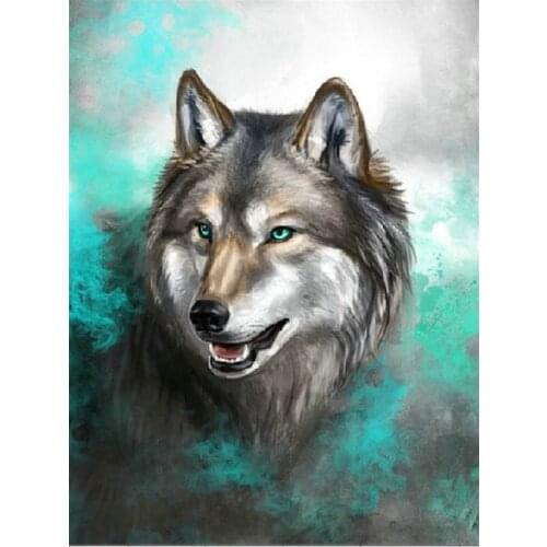 5D DIY Diamond Painting Wolf Full Square Diamond Embroidery Handmade Mosaic Art Decoration Wholesale Cross-stitch Wolves