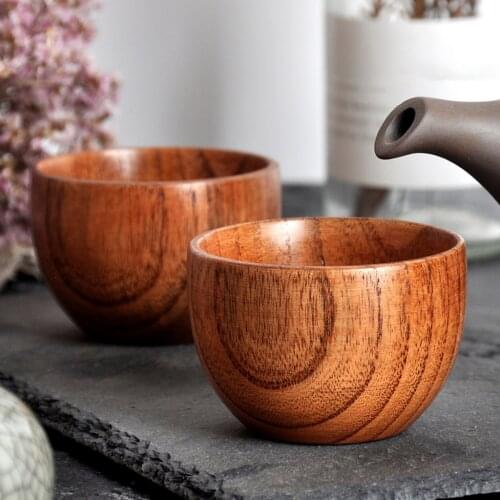 75ml Handmade Mini Wood Coffee Wine Tea Cup Mug For Juice Milk Eco Friendly