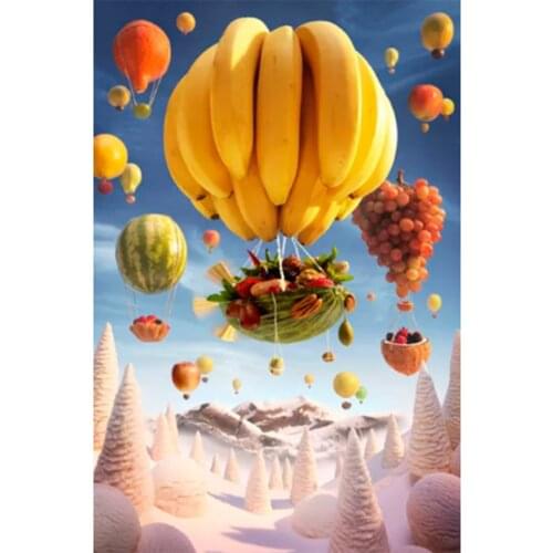 5D DIY Diamond Diamond Embroidery Landscape Mosaic Fruit Hot Air Balloon Picture Cross Stitch Set Crystal Home Decoration WG2253