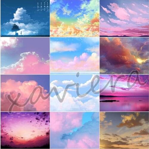 Xaviera Landscape Diamond Painting Full Square Drill Drill Abstract Sky 5D Diy Mosaic Embroidery Cross Stitch Rhinestone Picture