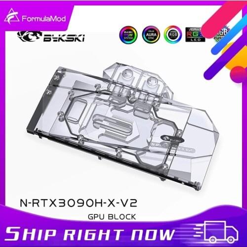 Bykski RTX 3090 GPU Water Cooling Block Liquid Cooler With Backplane For Nvidia Founder Edition RTX3090, N-RTX3090-X-V2