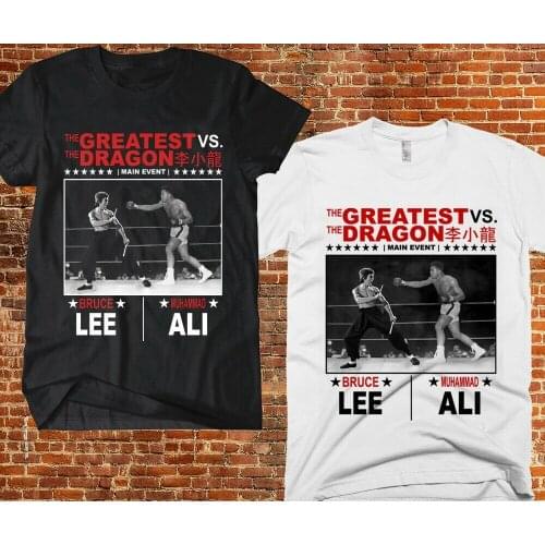 Bruce Lee Vs Muhammad Ali T-Shirt Dragon Greatest Martial Art Boxing Sport Rap