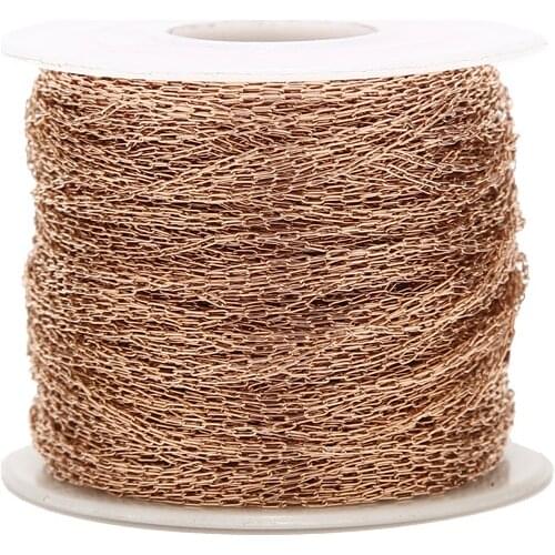 5 Meters Stainless Steel 0.25mm Width Rose gold Link Chains Ultra-thin Chains For DIY Jewelry Necklaces Making Findings New