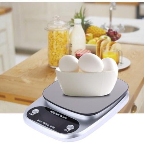 Scales Food Baking Weight Digital LCD Electronic Weighing Scale 10kg silver