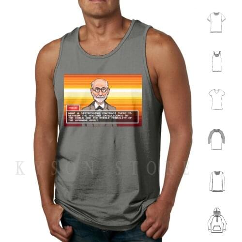Freud Nostalgia Pixel Art Tank Tops Vest 100% Cotton Nostalgia Video Games Pixel Pixel Art Freud Sigmund Freud 8 Bit 16