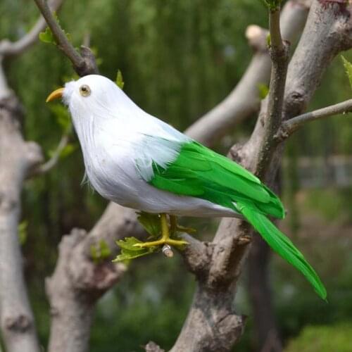 Fake Artificial Parrot Feather Bird Budgie Garden Home Decoration