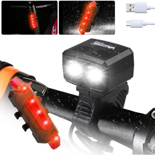 1000 Lumens MTB Bike Light Set USB Rechargeable mini LED Front Bicycle light Headlight Road Cycling Safety Flashlight ES stock