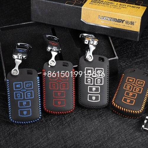 Leather car key cover for Toyota Sienna Voxy Noah 6 Buttons Key Holder Sienna 2012 2014 2016