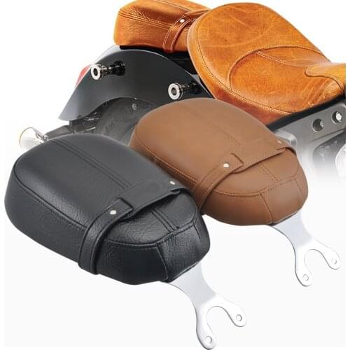 Motorcycle Leather Rear Passenger Seat Pad Fender Pillion Saddle For Indian 2015-Up Scout, Scout Sixty Models
