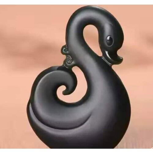 Best-selling Natural Hetian Jade Pendant Cygnet Hand-carved Qing Jade Necklace To Send Lovers The Best Gift
