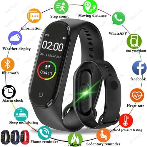 M4 Men Woman Smartwatch Waterproof Blood Pressure Heart Rate Monitor Fitness Bracelet Smart Watches Android IOS smart watch 2021