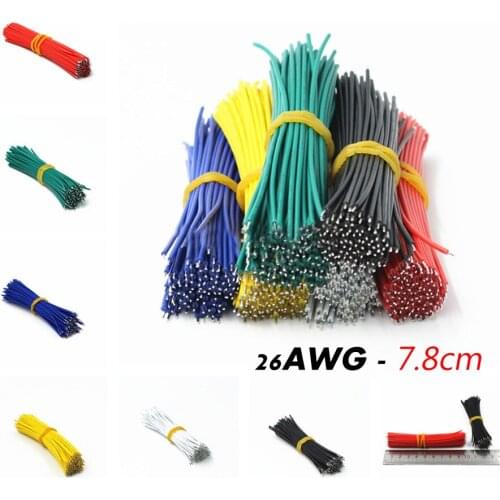 50PCS/lot PCB board breadboard Solder Cable 7.8cm 26AWG, bread board diy jumper cable insulation wires for arduino