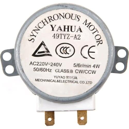 1Pc x Microwave Motor CW/CCW 4 W 5/6 RPM AC 220-240V Rotary Table Synchronous 49TYZ-A2
