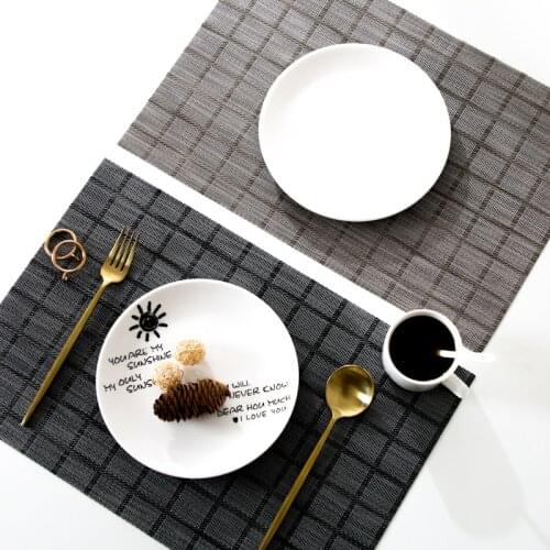 PVC Washable Placemats Dining Table Mat Non-Slip Placemat Set Kitchen Accessories Cup Coaster Wine Pad