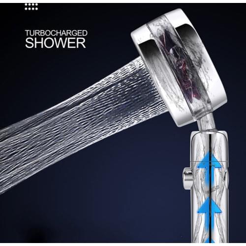 Shower Head High Pressure 360 Rotated Turbocharged Rainfall Bath Water Spray Filter Handheld Turbo Fan Water Saving Shower Head