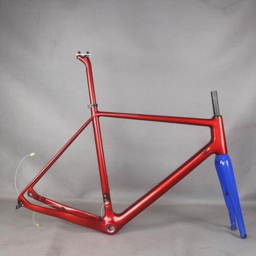 Newest Gravel Bike For Toray Full Carbon Fiber Gravel Bike Frame GR029 Bicycle Metallic red color
