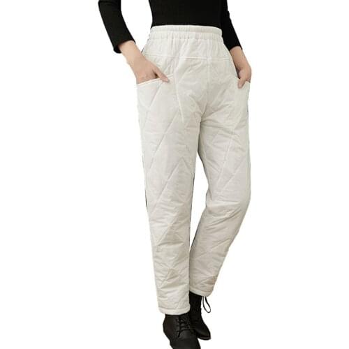 2021 New Lightweight Down Cotton Pants Fashionable Women Winter Slim High Waist Loose Trousers Thicken Warm Cotton Pants OK987