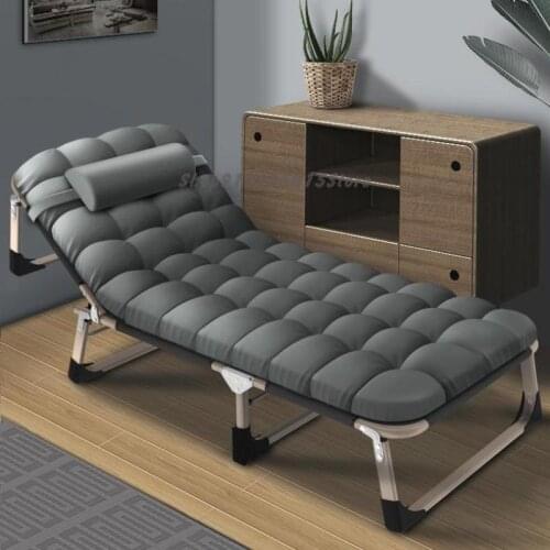 Lunch Break Single Office Nap Artifact Simple Marching Recliner Portable Home Hospital Escort Reinforced Folding Bed