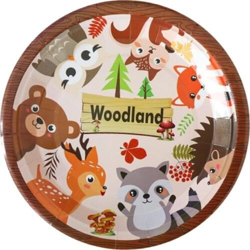 Disposable Dishes Plates Birthday Party Supplies Animal Panda Donut Childrens Party Decoration Zoo Disposable Tableware Set