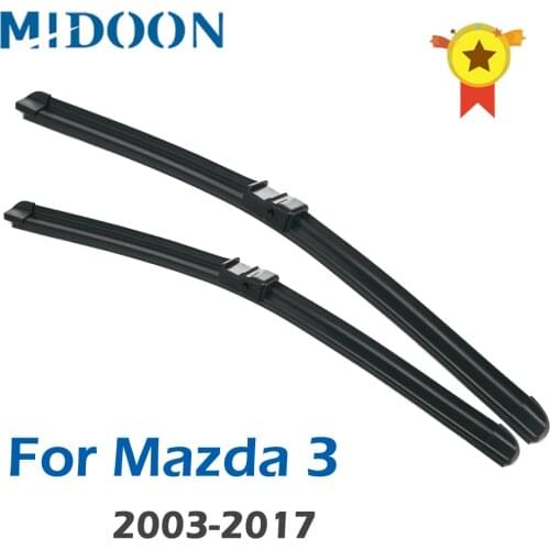MIDOON Front Wiper Blades For Mazda 3 Mazda3 BK 2003 - 2008 2004 2005 2006 2007 Windshield Windscreen Front Window 21"+19"