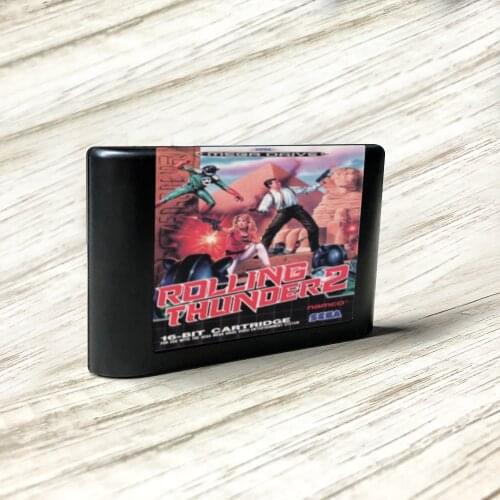 Rolling Thunder 2 - EUR Label Flashkit MD Electroless Gold PCB Card for Sega Genesis Megadrive Video Game Console